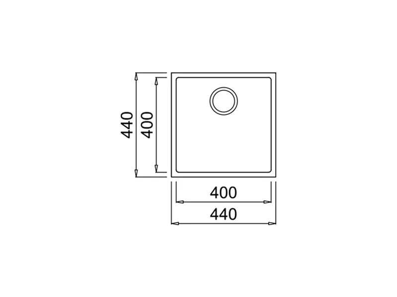 Мивка за вграждане SQUARE 40.40 TG Мивка за вграждане SQUARE 40.40 TG