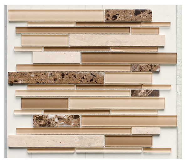 Glass and Stone Mix Strip Beige