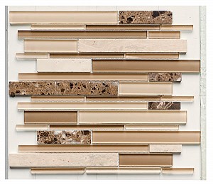 Glass and Stone Mix Strip Beige