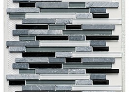 Мозайка Glass and Stone Mix Strip Black